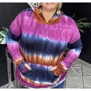 Blumin tie dye hooded top